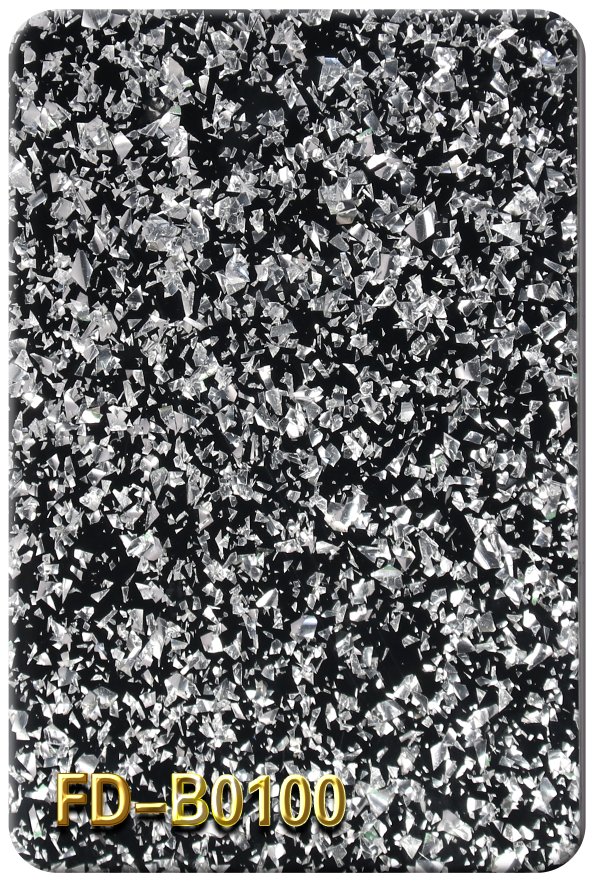 亞克力蔥粉不規則黑底亮片系列FD-B0100